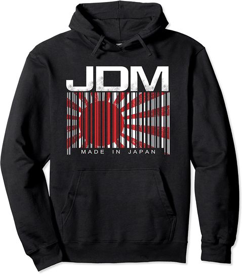 JDM Bar code Made in Japan Motorsport Mens Hoodie