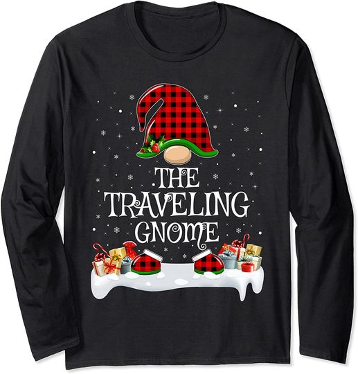 Matching Red Buffalo Plaid The Traveling Gnome Christmas Long Sleeve