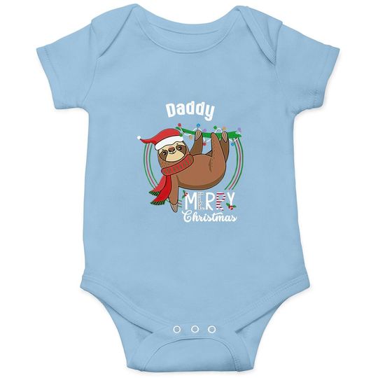 Custom Matching Sloth Merry Christmas Pajamas Daddy Onesie