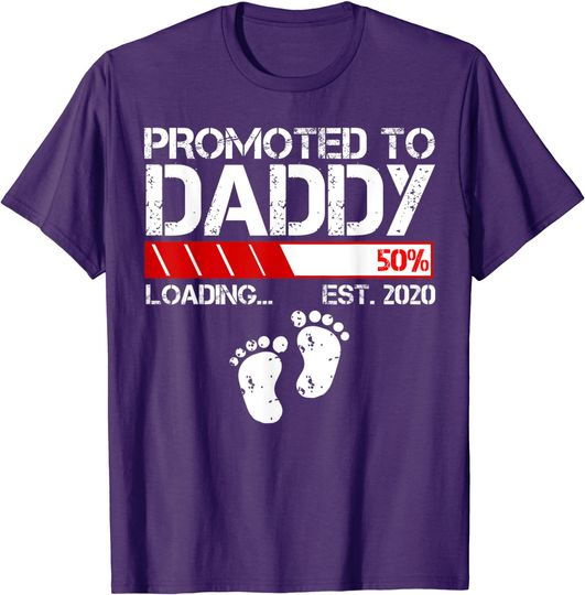 Mens Promoted To Daddy Est 2020 T-Shirt Soon To Be Daddy New Dad T-Shirt
