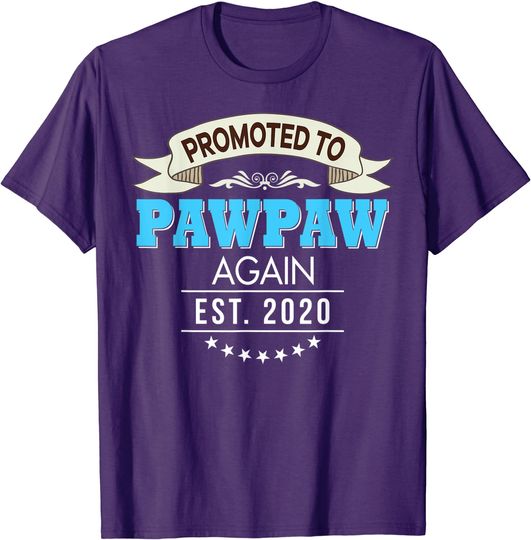 Promoted To Pawpaw Again Est 2020 T-Shirt New Dad Father