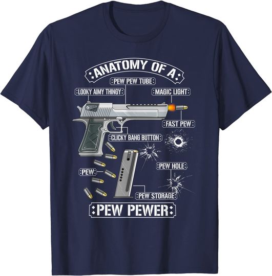 Anatomy Of A Pew T-Shirt Gun Lovers - Funny Amendment Meme