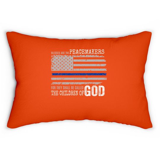 Support Police Thin Blue Line Distressed Flag Bible Verse Pillows