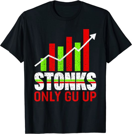 Stonks Only Go Up T-Shirt Day Trader Bull Market