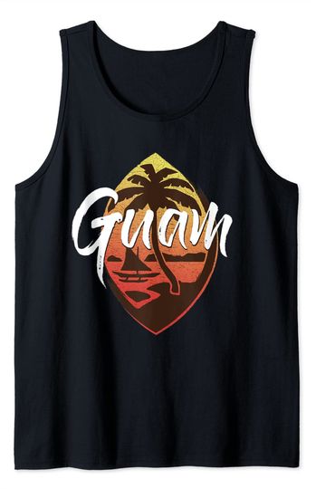 Vintage Guam Tank Top Guam Seal Beach Sunset Tank Top