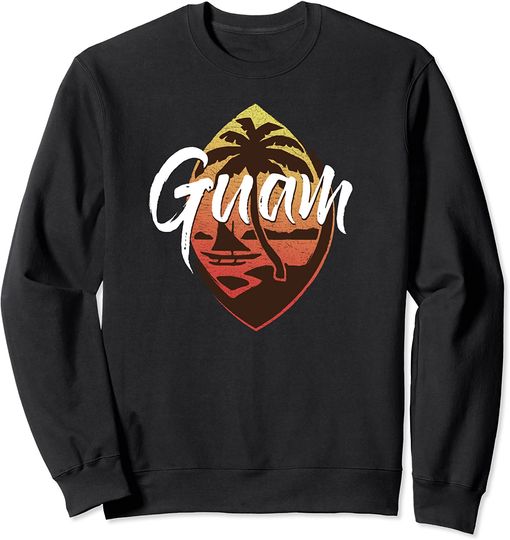 Guam Seal Sweatshirt Vintage Guam Sweatshirt Guam Seal Beach Sunset