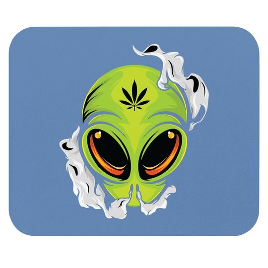Smoking Alien Cannabis Leaf Weed Classic Mouse Pads