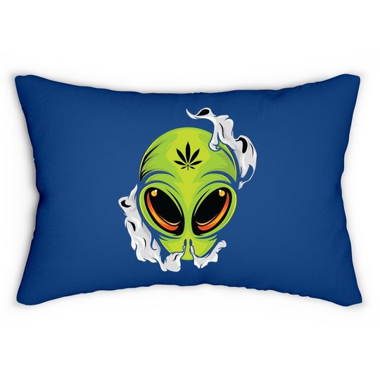 Smoking Alien Cannabis Leaf Weed Classic Pillows
