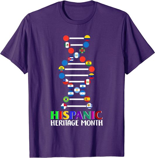 National Hispanic Heritage Month DNA Latino Nationalities T-Shirt