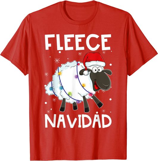 Fleece Navidad Sheep Christmas T-Shirt