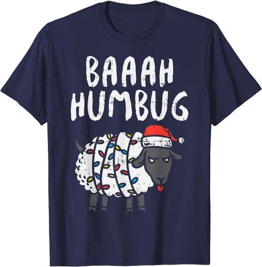 Baaah Humbug Sheep Xmas Lights Anti Christmas T-Shirt