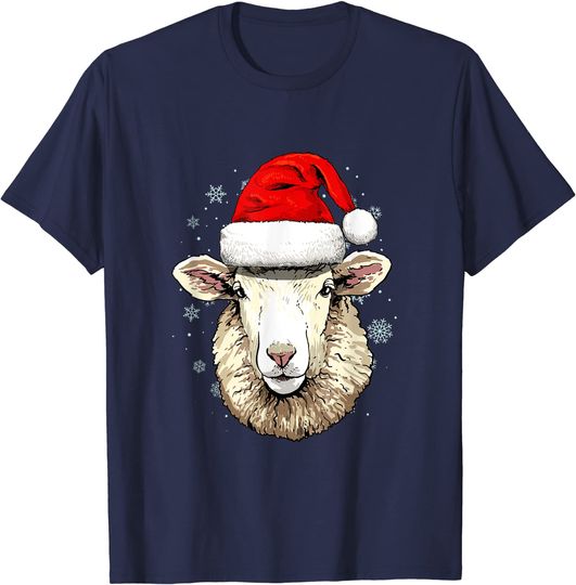Sheep Christmas Santa Hat Xmas T-Shirt