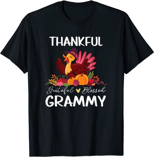 Thankful Grateful Blessed Grammy Funny Thanksgiving Grandma T-Shirt