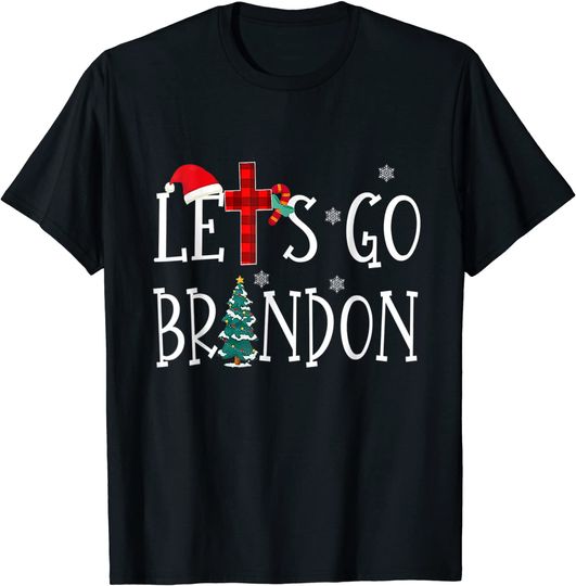 Christmas Let's Go Branson Brandon Anti Liberal Xmas Tree T-Shirt