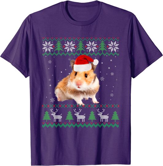 Ugly Sweater Christmas  Santa Hamster Lover T-Shirt