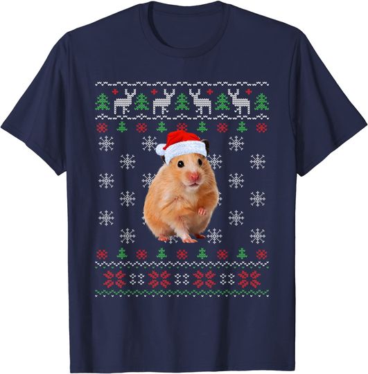 Ugly Sweater Christmas Hamster Lover T-Shirt