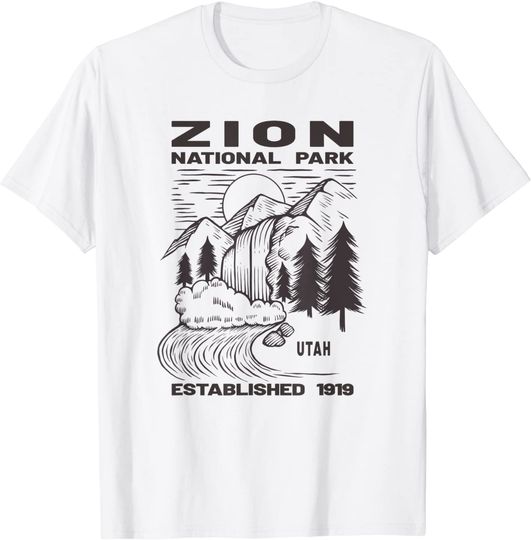 Road Trip Mount Zion National Park Utah Wilderness Waterfall T-Shirt