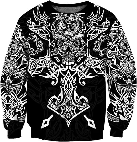 Viking Raven Of Odin Tattoo Sweatshirt For Men
