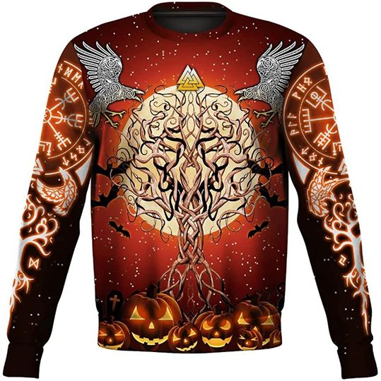 3D Print Yggdrasill Viking Celtic Rave Pullover Sweatshirts