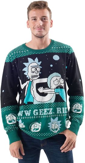 Ripple Junction Rick and Morty Alien Aww Geez Rick Sweater