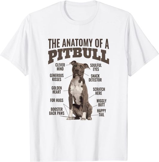 Anatomy Of A Pitbull Dog Lovers T-Shirt
