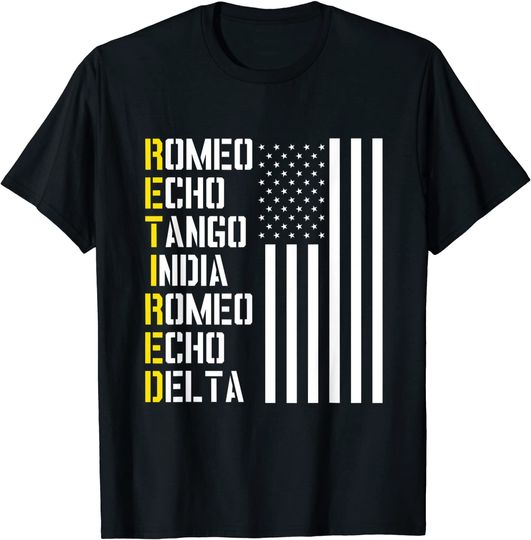 Military, Police, Pilot Retirement Design Phonetic Alphabet T-Shirt