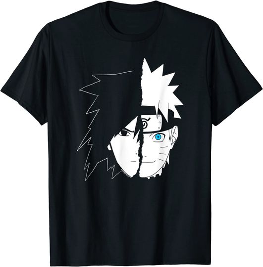 Sasuke T-Shirt Naruto Shippuden Naruto Sasuke Split Face