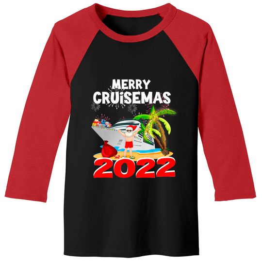 Merry Cruisemas 2021 Christmas Santa Claus Cruise Baseball Tee