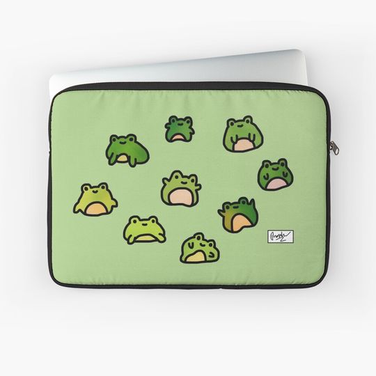 Frogs Doodle Laptop Sleeve