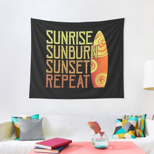 Summer Sunrise Sunburn Sunset Repeat Tapestry