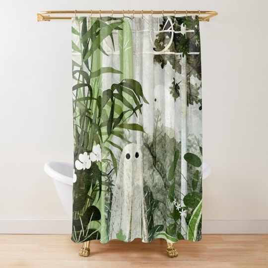 There's A Ghost in the Greenhouse Again Shower Curtain
