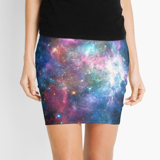 Nebula Galaxy Print Mini Skirt