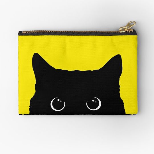 Black Cat Peeking  Makeup bag