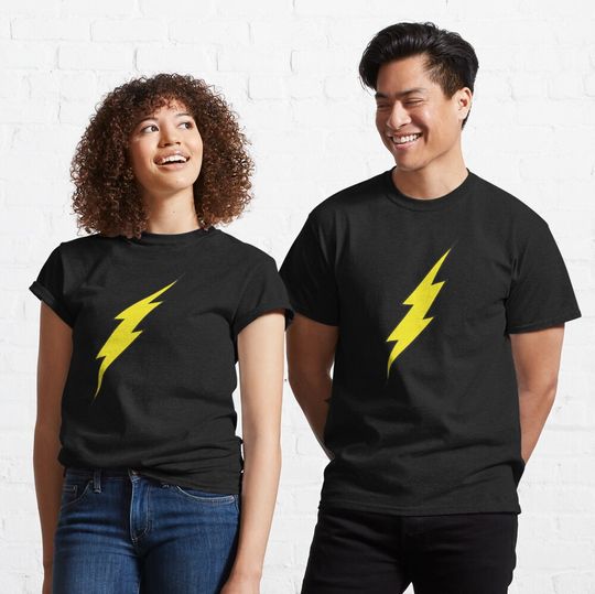 Comic Yellow Lightning Bolt Design Classic T-Shirt