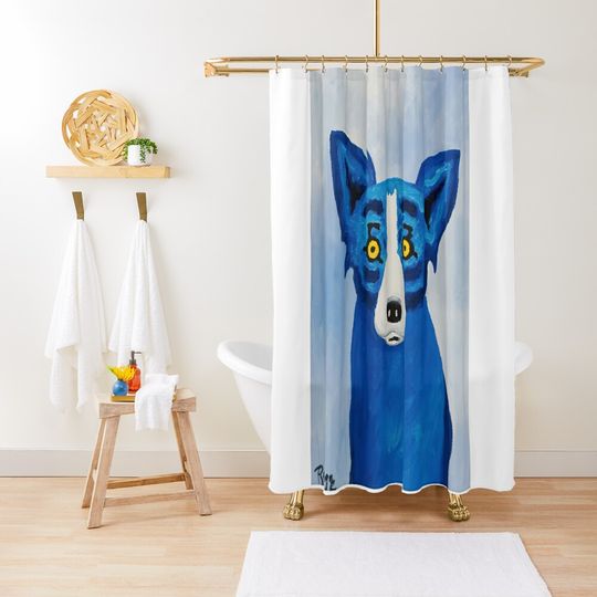 Blue Dog - George Rodrigue Art Shower Curtain