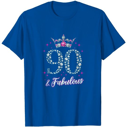Womens 90 And Fabulous 1929 90Th Birthday Gift Tee T Shirt