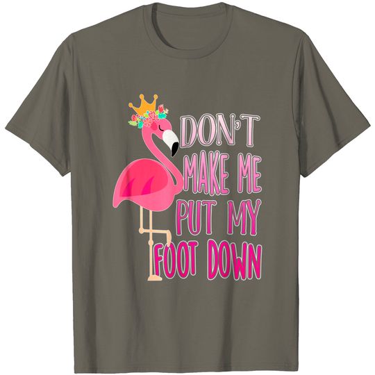 Don't Make Me put my foot down shirt Cute Flamingo lover tee