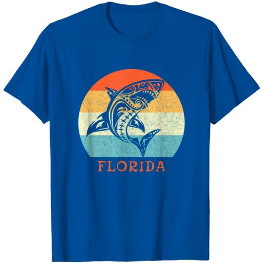 Florida Vacation Men's T Shirt Retro Shark