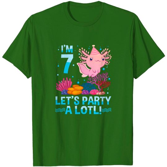7 Year Old Axolotl Lover 7th Birthday T-Shirt