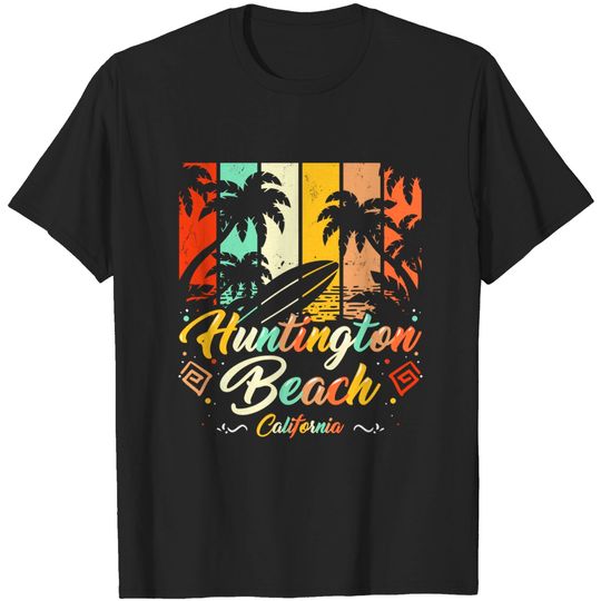Huntington Beach Vintage California Surfing Retro Surf Gift T-Shirt