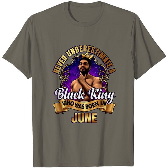Black King Birthday June T-Shirt
