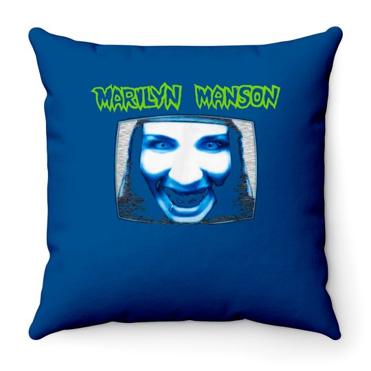 Marilyn Manson TV with Logo Throw Pillows