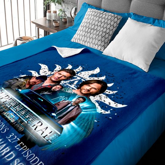 Limited Edition Supernatural Family don't end with Blood 4 W Signed W2 - Limited Edition Supernatural Family Don - Baby Blankets