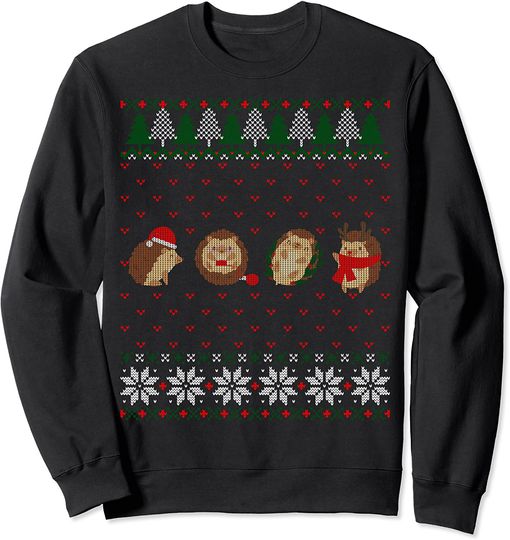 Hedgehogs Lover Merry Christmas Ugly Xmas Sweater Sweatshirt
