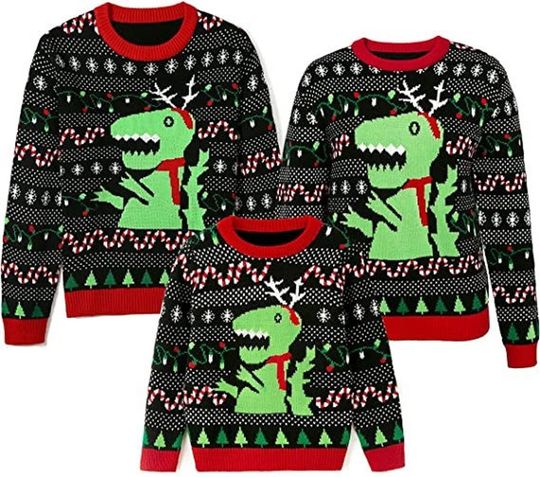 3D Dinosaur Ugly Christmas Family Matching Sweater