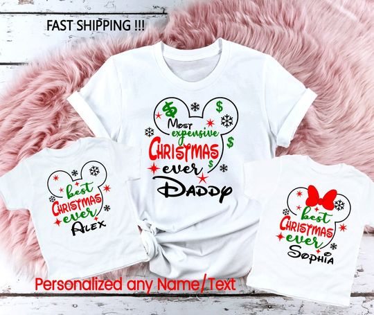 Disney Christmas Family Custom T-Shirt