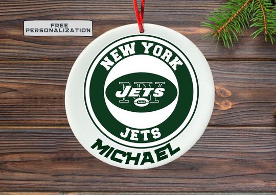 Personalized New York Jets Christmas Ornament