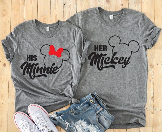His Minnie & Her Mickey Shirts - Disney Couples Shirt - Cute Disney Matching Shirts - Minnie Mickey Couple Custom Shirt