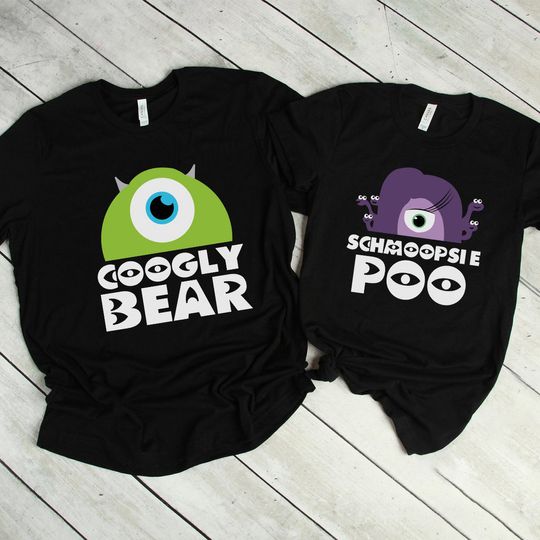 Googly Bear and Schmoopsie Poo Couple Shirts - Monsters Inc Inspired Matching T-shirts - Disney Anniversary Shirt