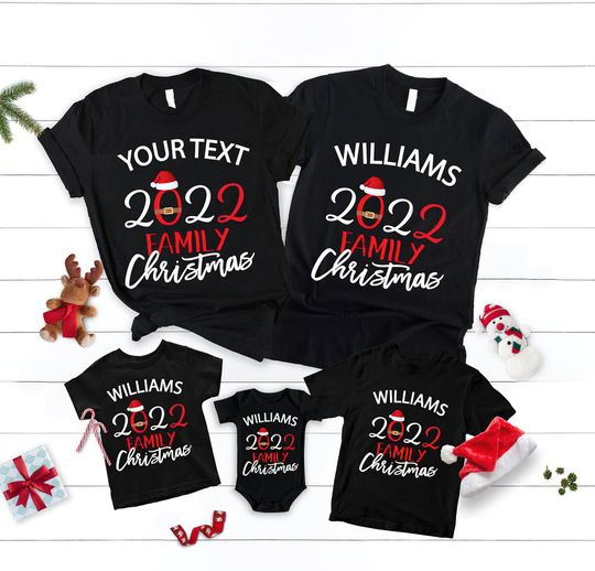 Custom Family Christmas Christmas Crew 2022 Matching T-Shirt